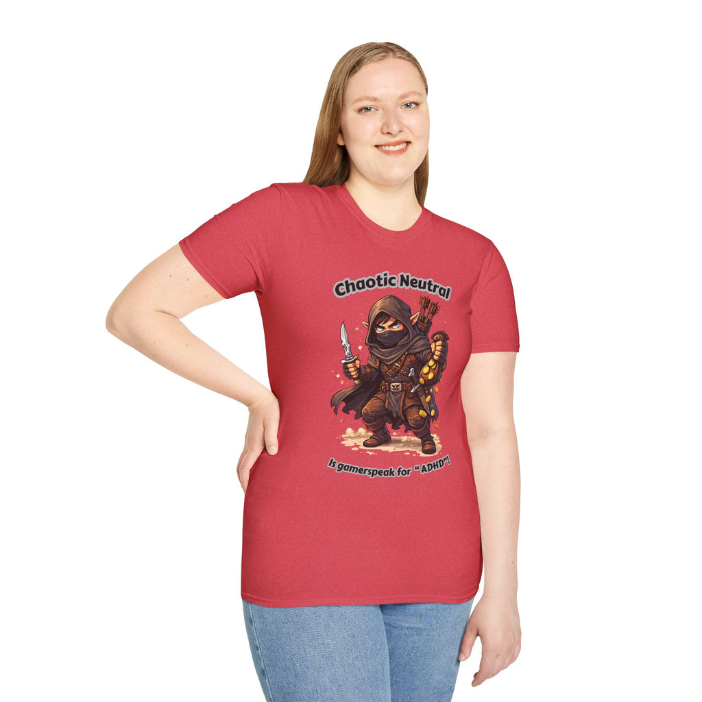 Chaotic Neutral Rogue T-Shirt - Gamerspeak for "ADHD" Graphic Tee