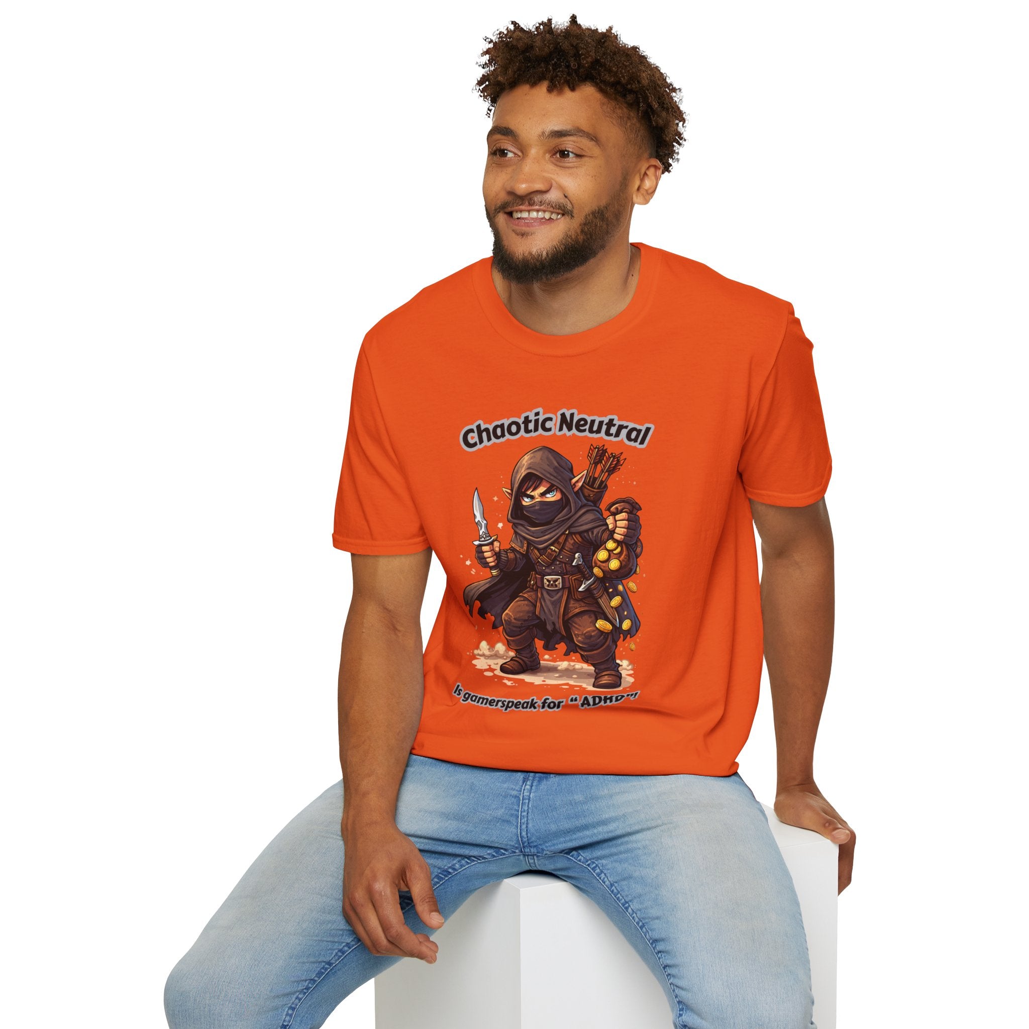 Chaotic Neutral Rogue T-Shirt - Gamerspeak for "ADHD" Graphic Tee