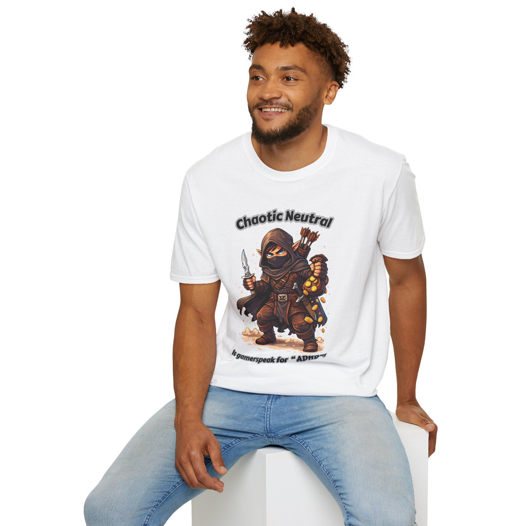 Chaotic Neutral Rogue T-Shirt - Gamerspeak for "ADHD" Graphic Tee