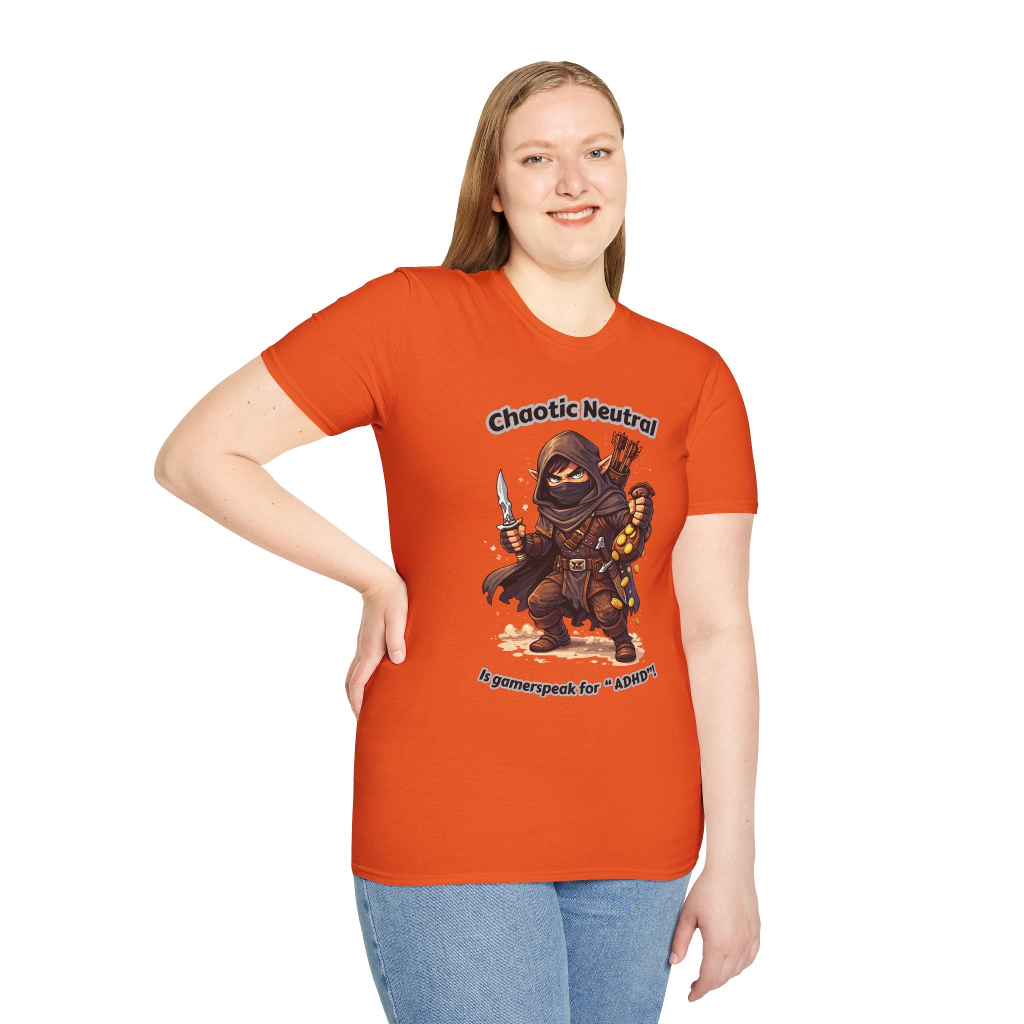 Chaotic Neutral Rogue T-Shirt - Gamerspeak for "ADHD" Graphic Tee