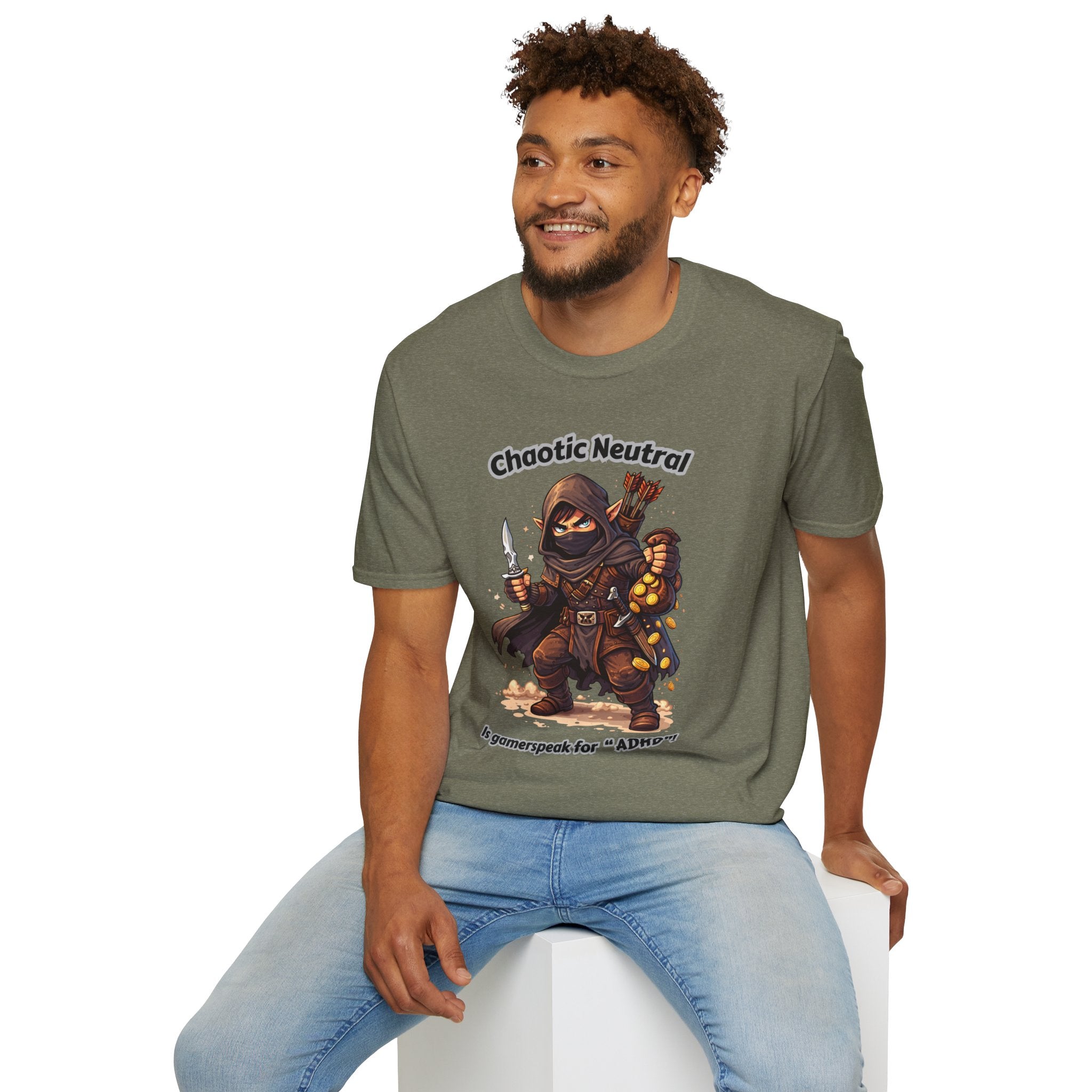 Chaotic Neutral Rogue T-Shirt - Gamerspeak for "ADHD" Graphic Tee