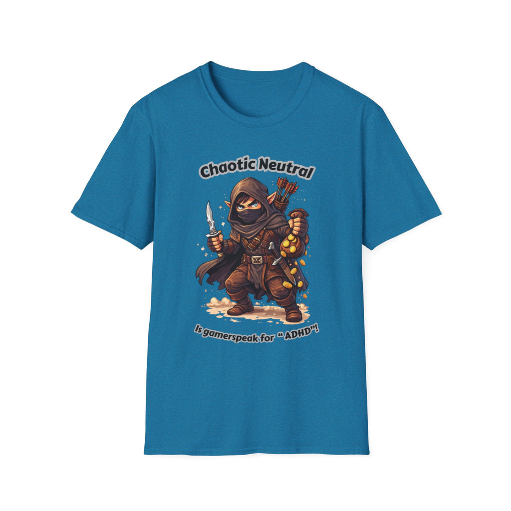 Chaotic Neutral Rogue T-Shirt - Gamerspeak for "ADHD" Graphic Tee