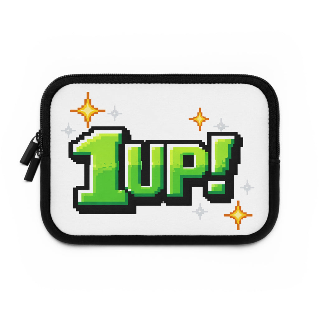 1UP Pixel Art Laptop Sleeve | Retro Gaming 8-Bit Design