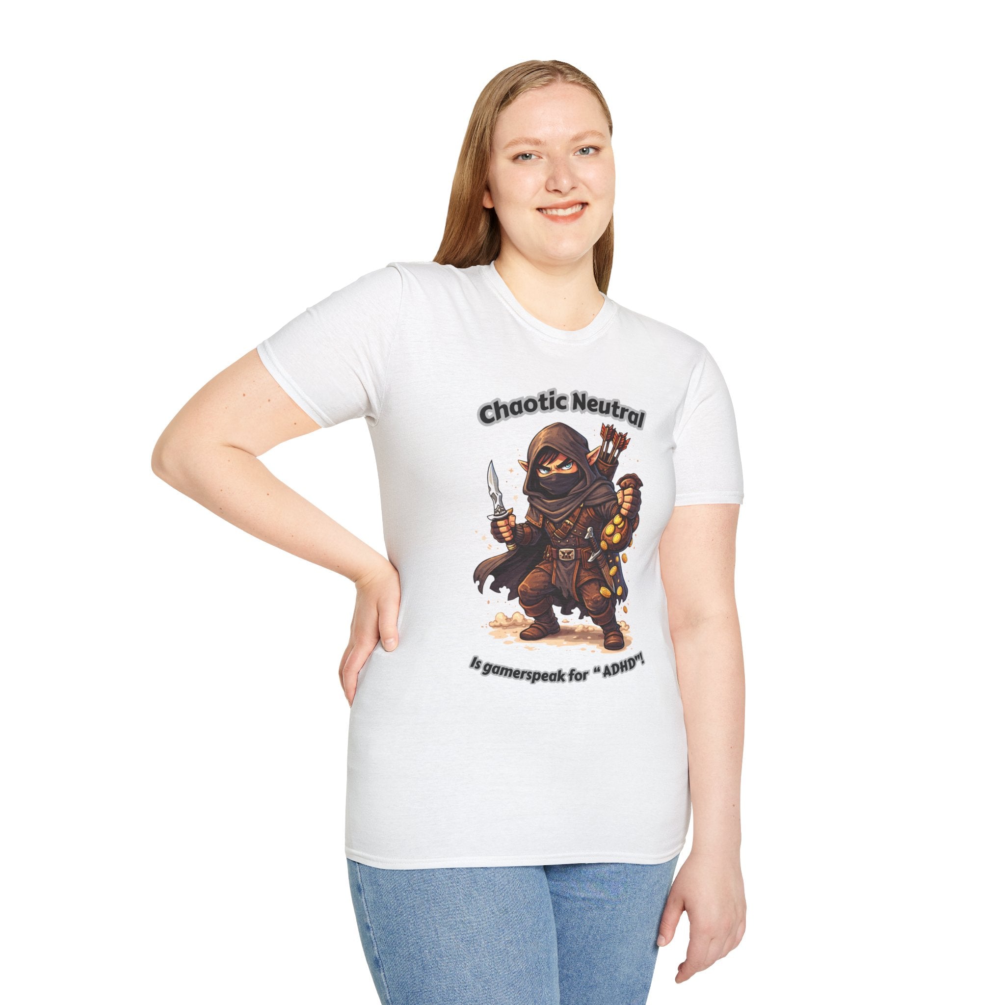 Chaotic Neutral Rogue T-Shirt - Gamerspeak for "ADHD" Graphic Tee