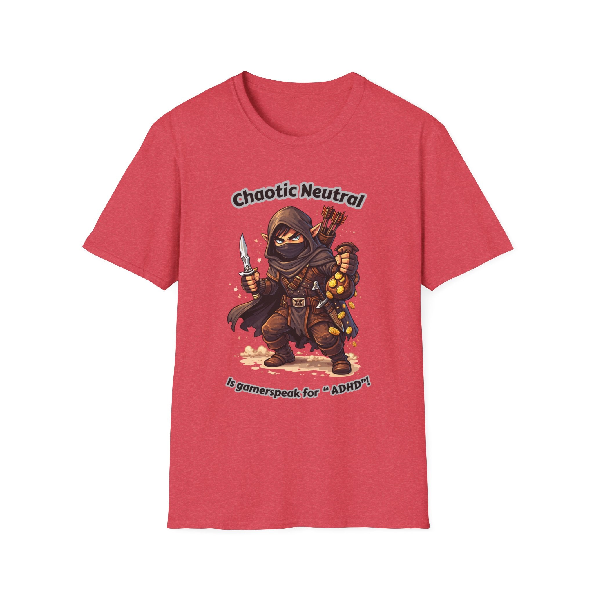 Chaotic Neutral Rogue T-Shirt - Gamerspeak for "ADHD" Graphic Tee
