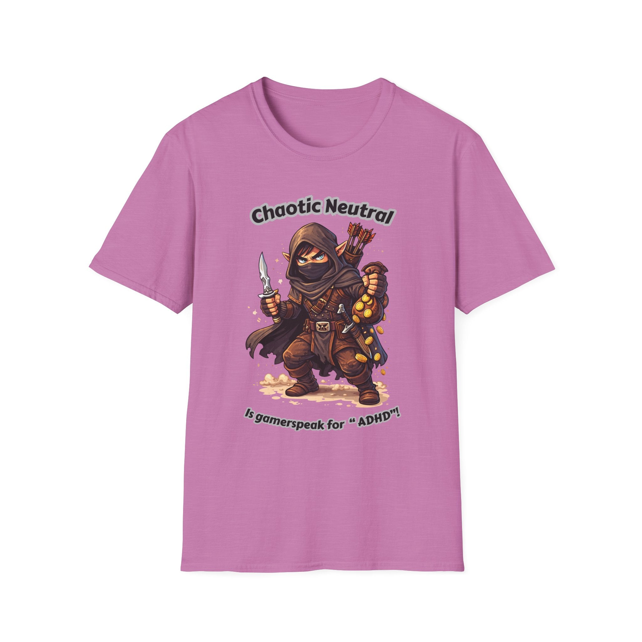 Chaotic Neutral Rogue T-Shirt - Gamerspeak for "ADHD" Graphic Tee