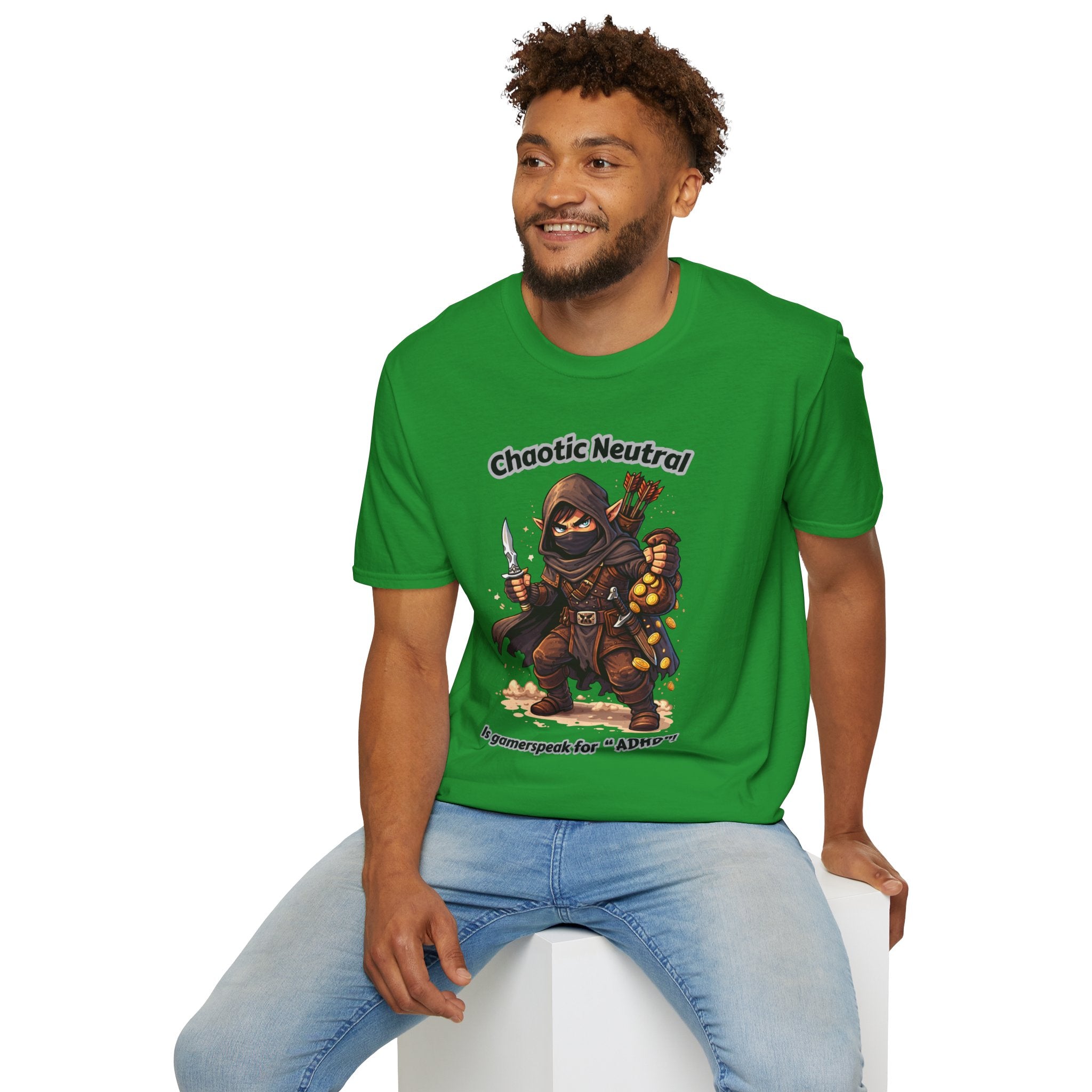 Chaotic Neutral Rogue T-Shirt - Gamerspeak for "ADHD" Graphic Tee