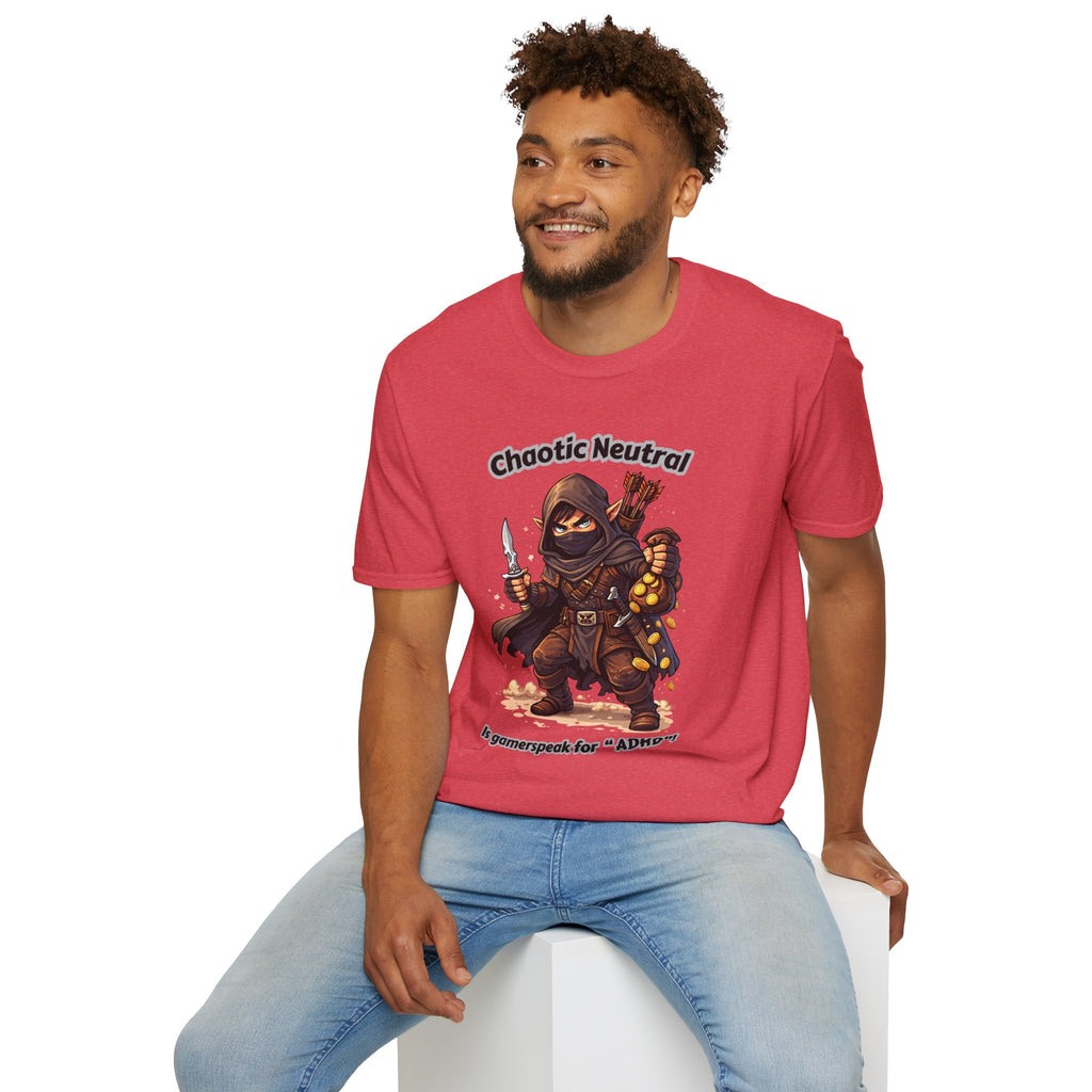 Chaotic Neutral Rogue T-Shirt - Gamerspeak for "ADHD" Graphic Tee
