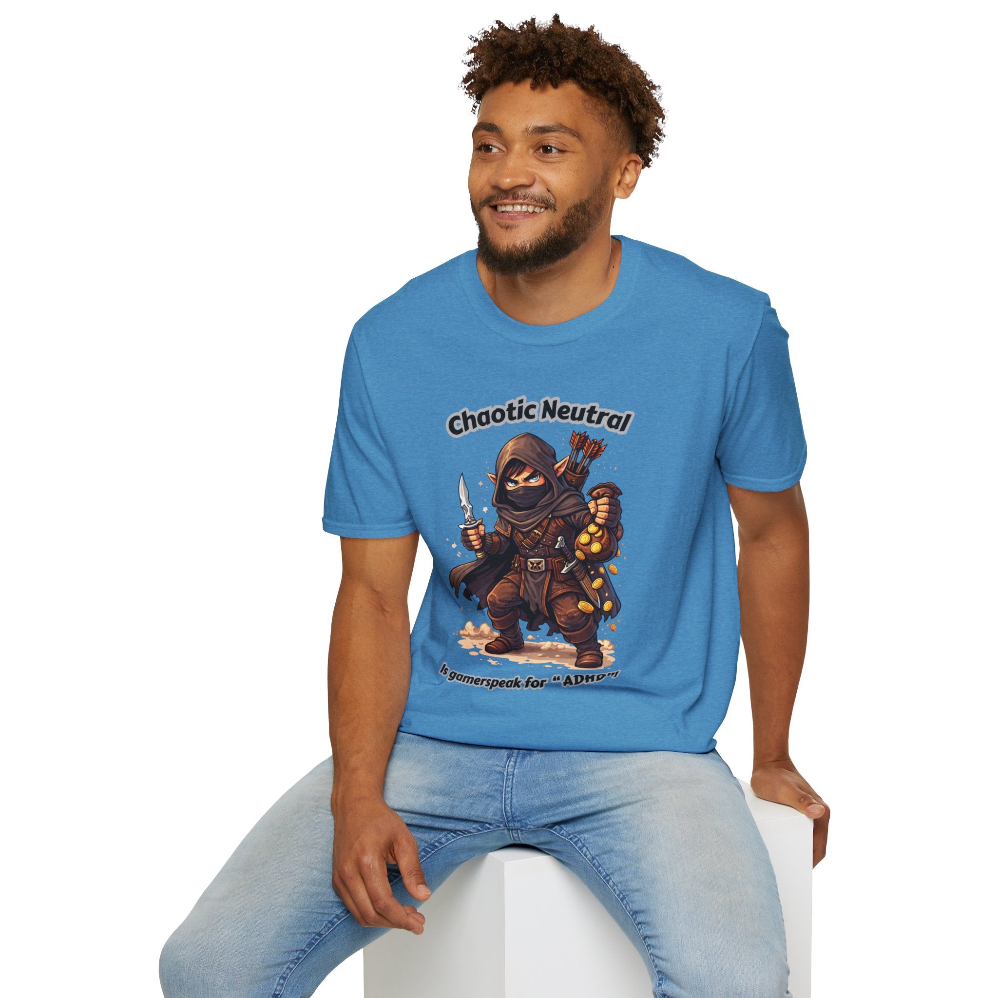 Chaotic Neutral Rogue T-Shirt - Gamerspeak for "ADHD" Graphic Tee