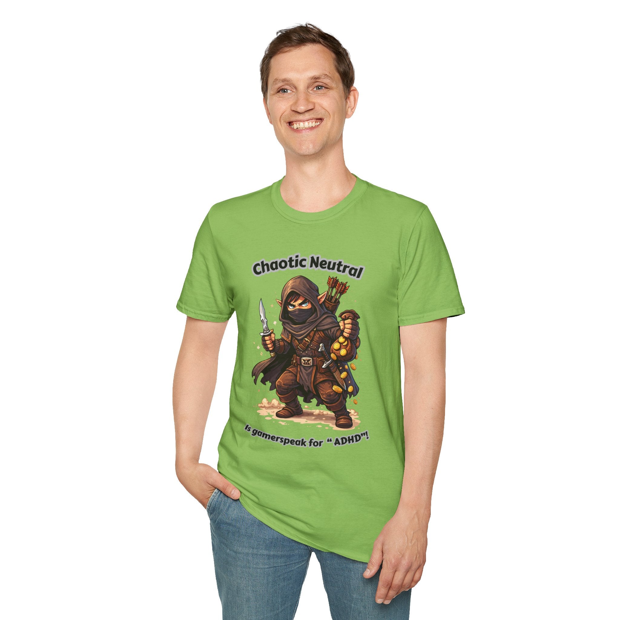 Chaotic Neutral Rogue T-Shirt - Gamerspeak for "ADHD" Graphic Tee