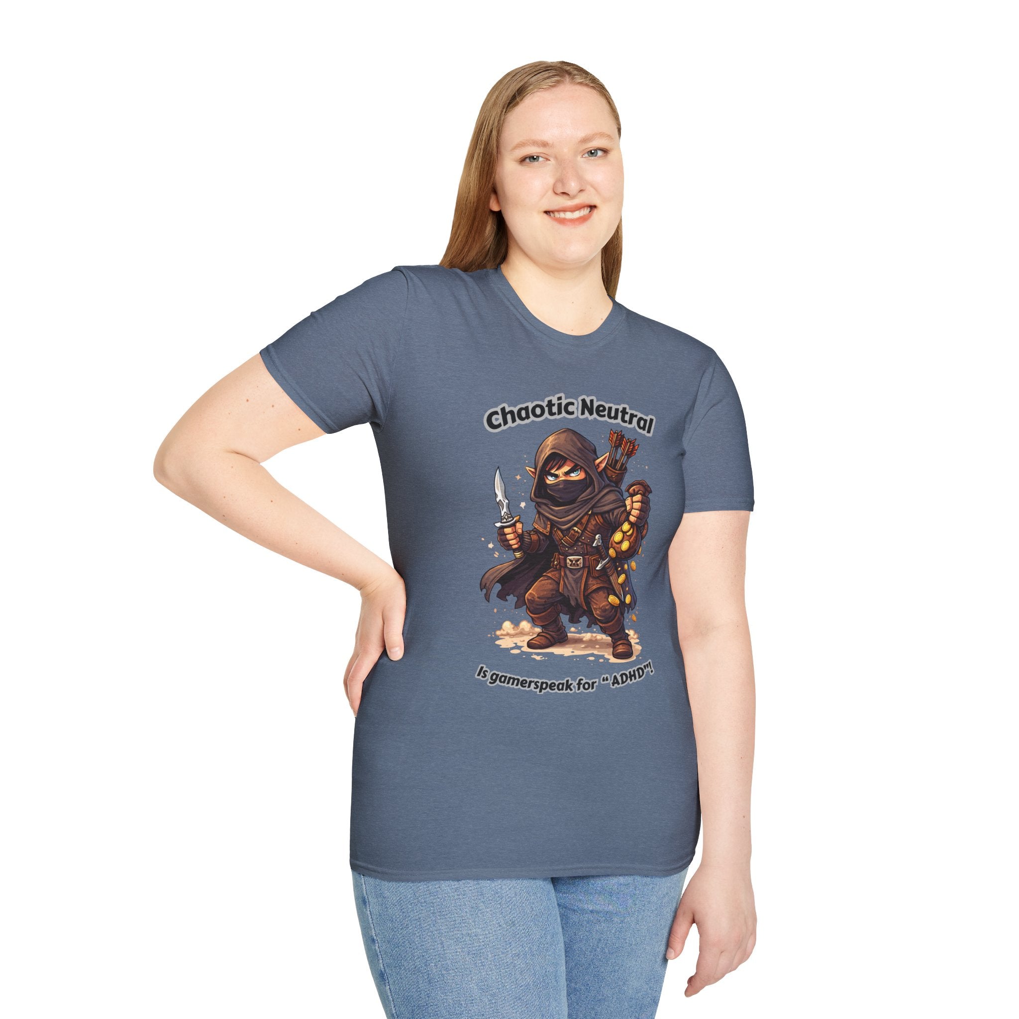 Chaotic Neutral Rogue T-Shirt - Gamerspeak for "ADHD" Graphic Tee