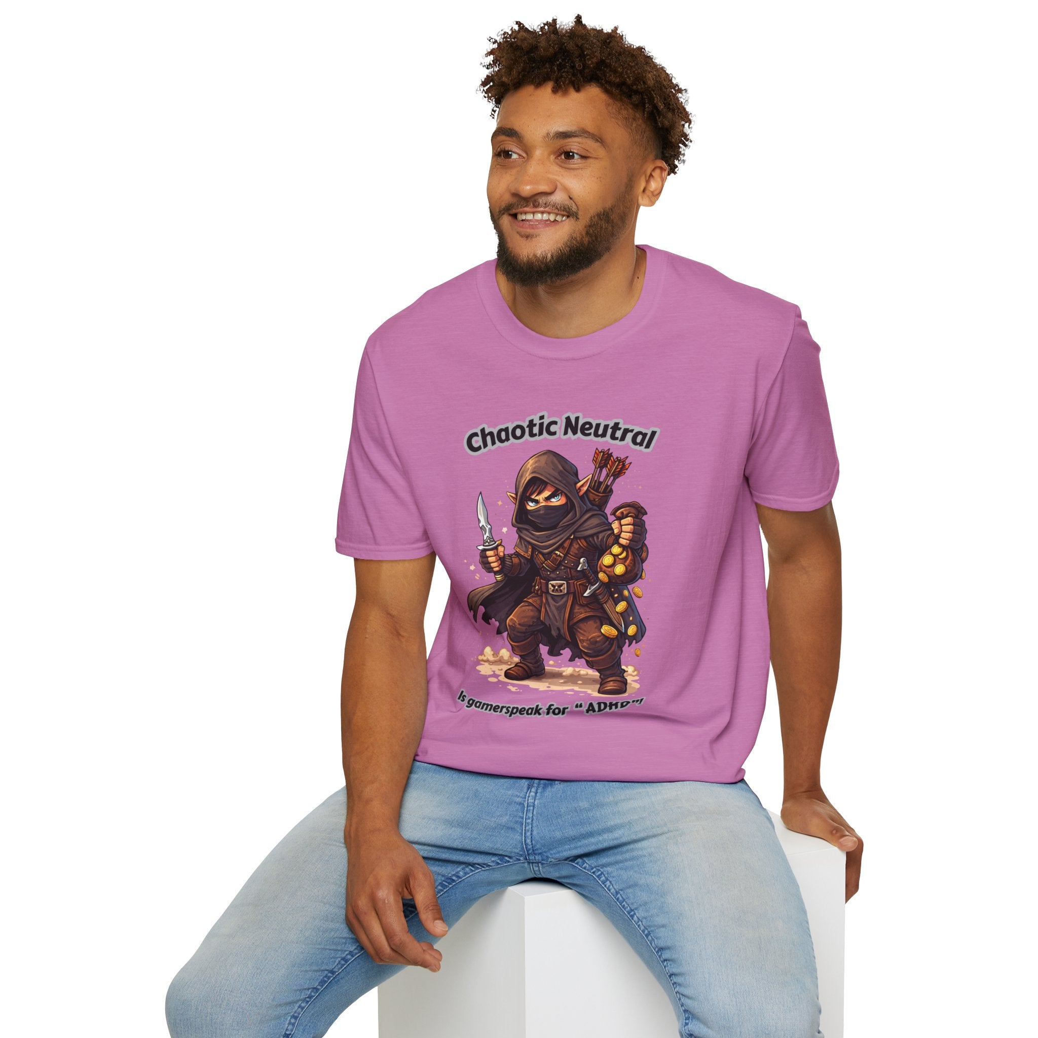 Chaotic Neutral Rogue T-Shirt - Gamerspeak for "ADHD" Graphic Tee