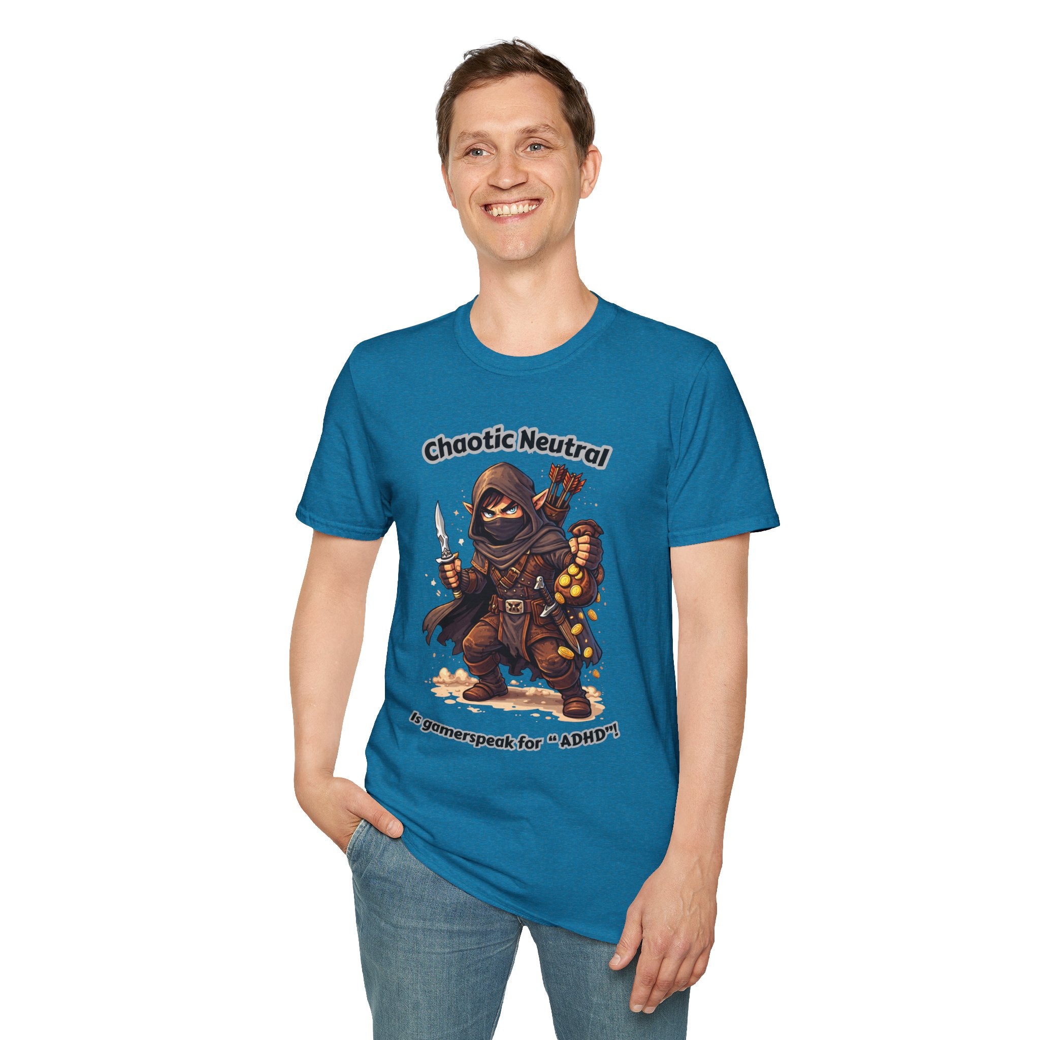 Chaotic Neutral Rogue T-Shirt - Gamerspeak for "ADHD" Graphic Tee