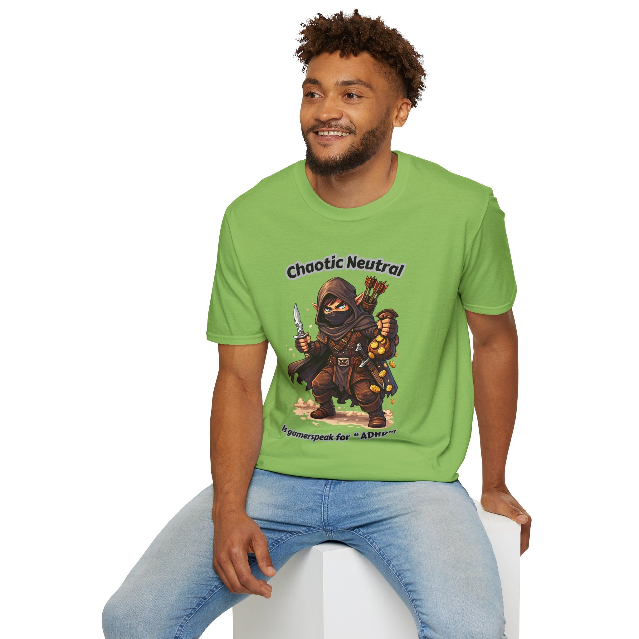 Chaotic Neutral Rogue T-Shirt - Gamerspeak for "ADHD" Graphic Tee