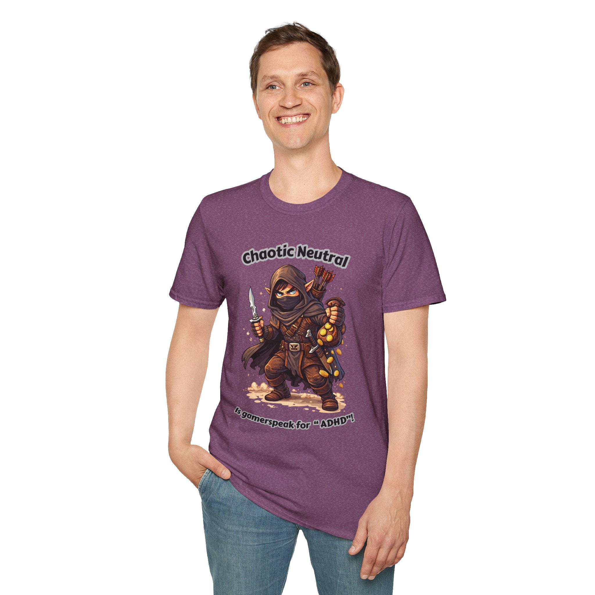 Chaotic Neutral Rogue T-Shirt - Gamerspeak for "ADHD" Graphic Tee