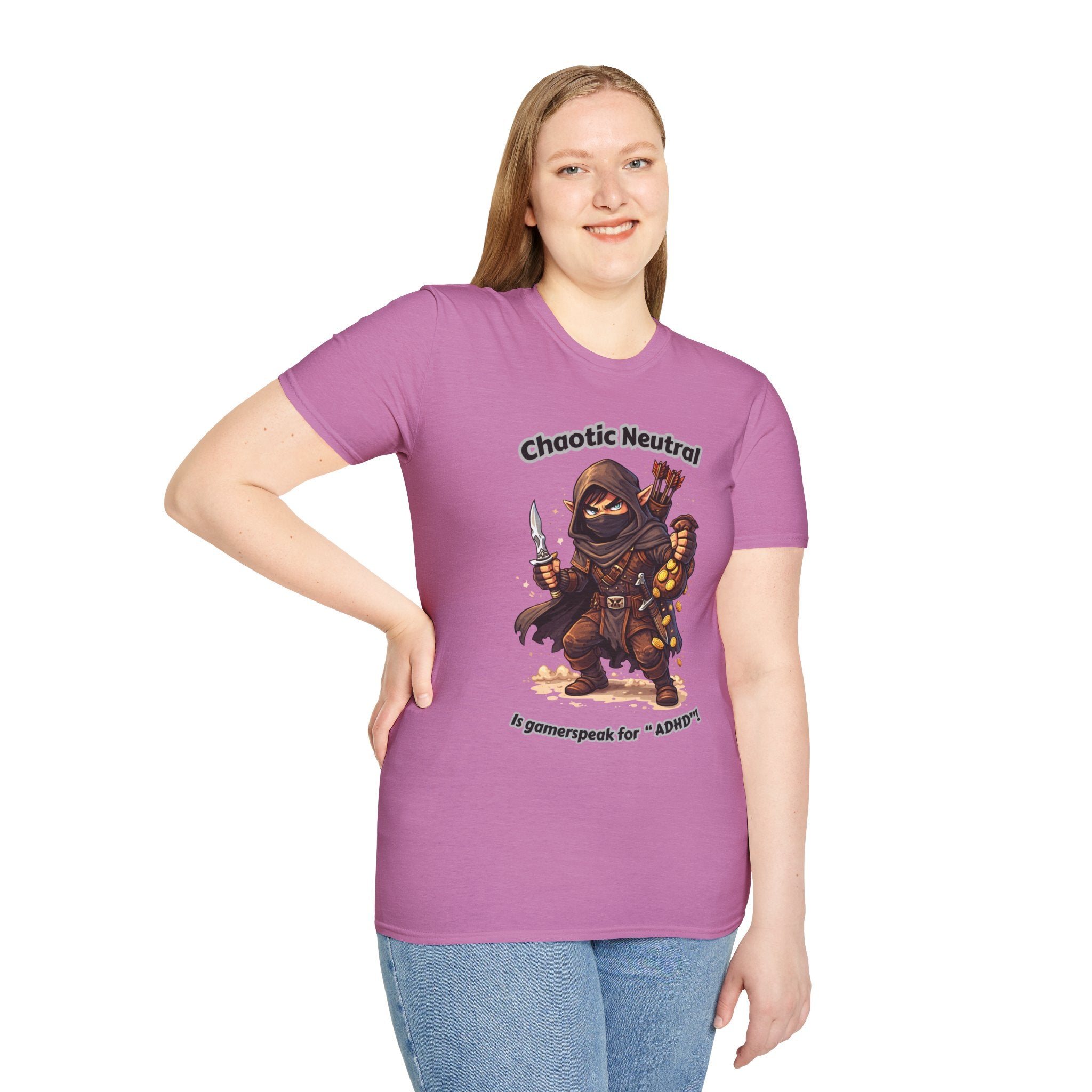 Chaotic Neutral Rogue T-Shirt - Gamerspeak for "ADHD" Graphic Tee
