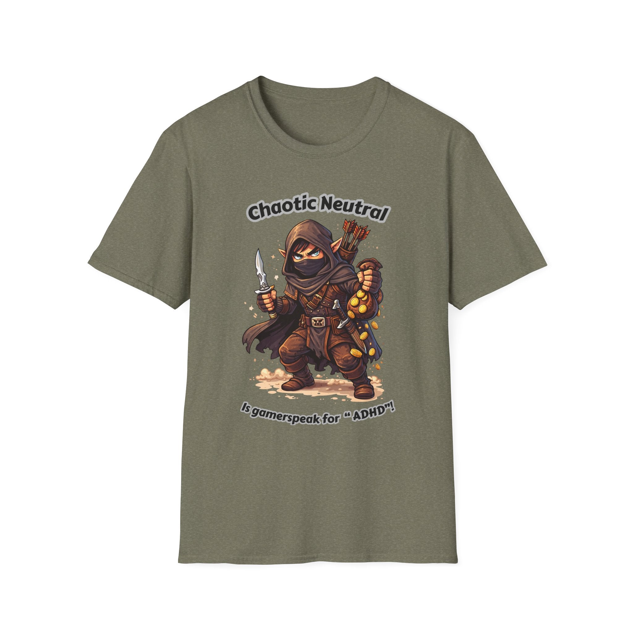 Chaotic Neutral Rogue T-Shirt - Gamerspeak for "ADHD" Graphic Tee