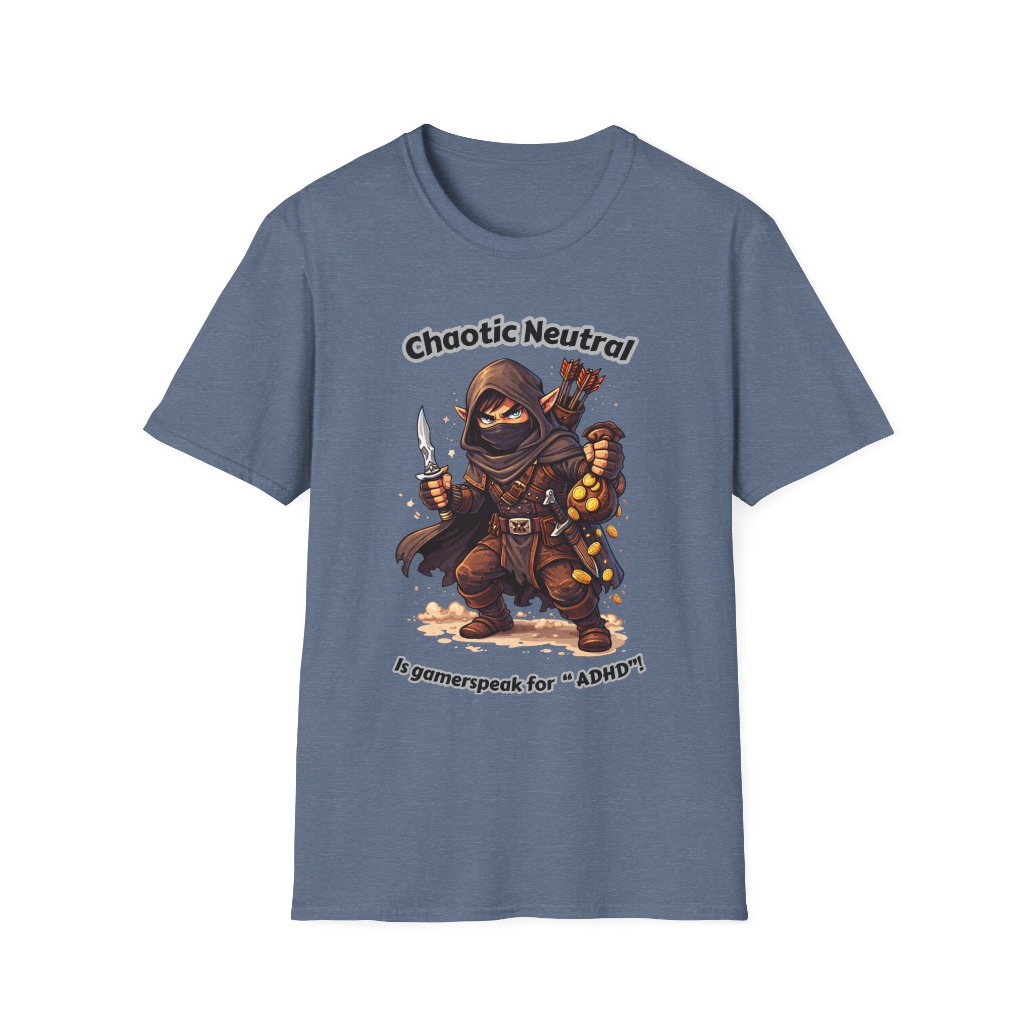 Chaotic Neutral Rogue T-Shirt - Gamerspeak for "ADHD" Graphic Tee