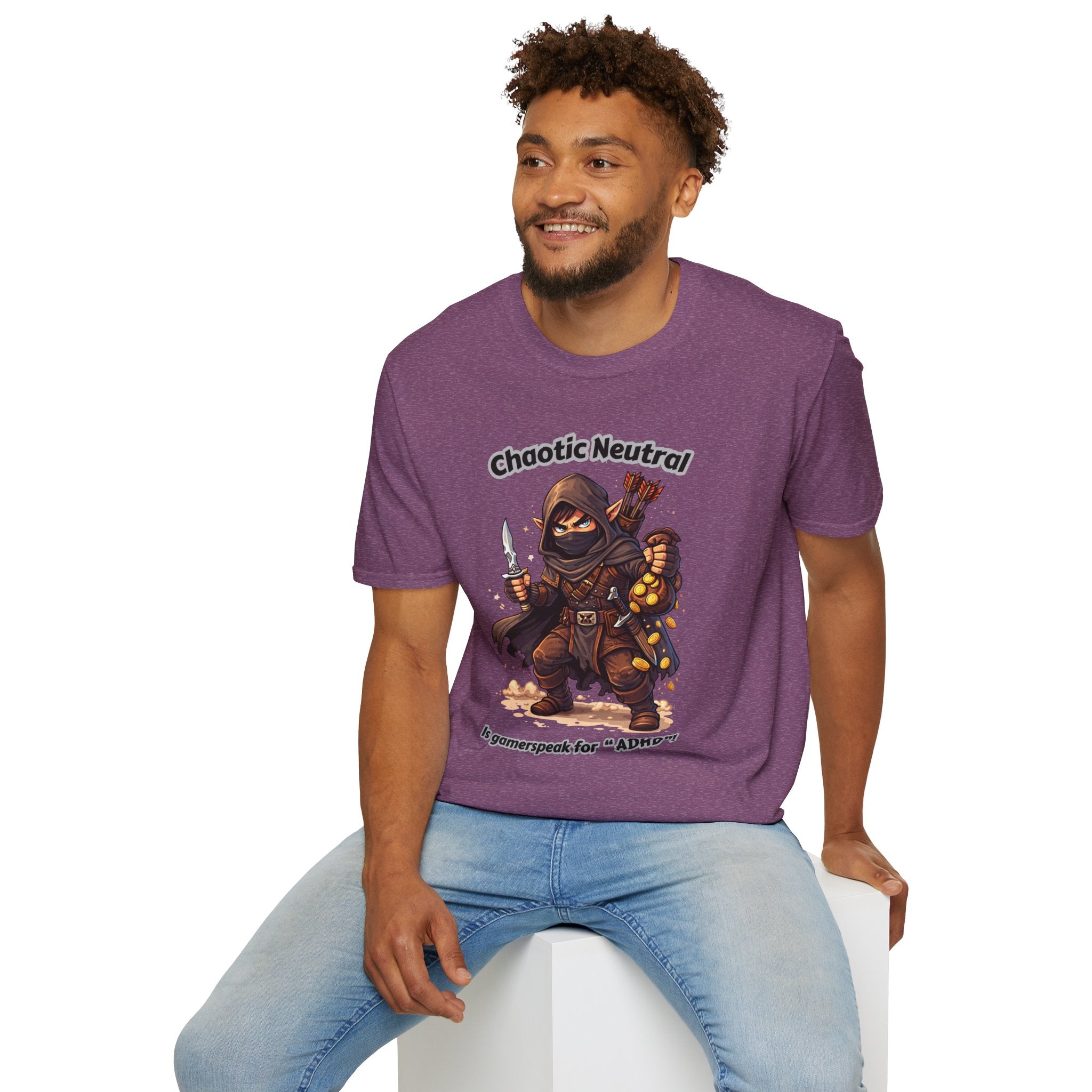 Chaotic Neutral Rogue T-Shirt - Gamerspeak for "ADHD" Graphic Tee