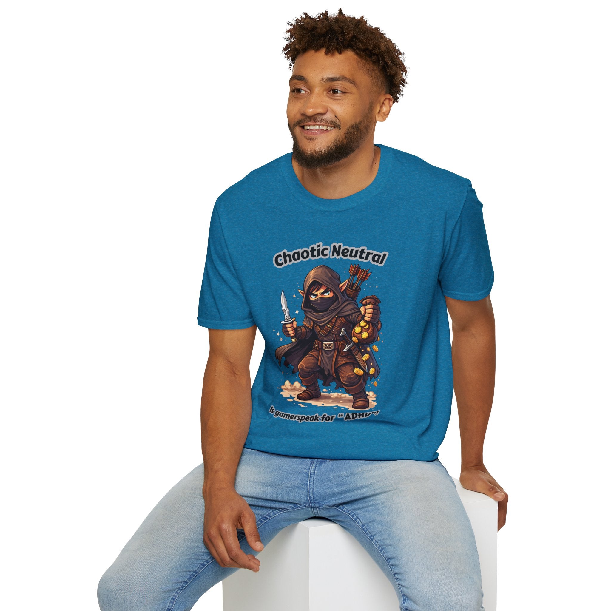 Chaotic Neutral Rogue T-Shirt - Gamerspeak for "ADHD" Graphic Tee