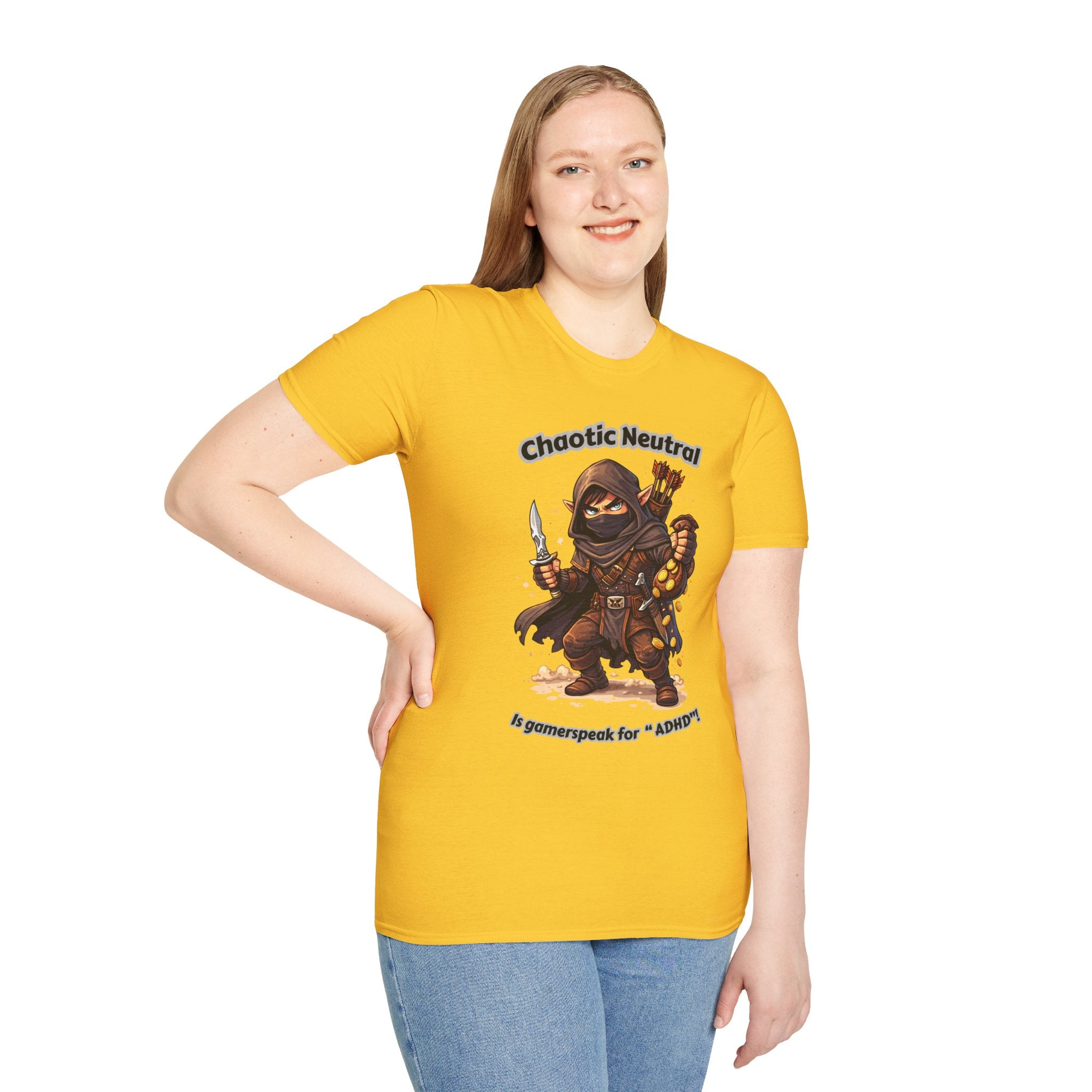 Chaotic Neutral Rogue T-Shirt - Gamerspeak for "ADHD" Graphic Tee