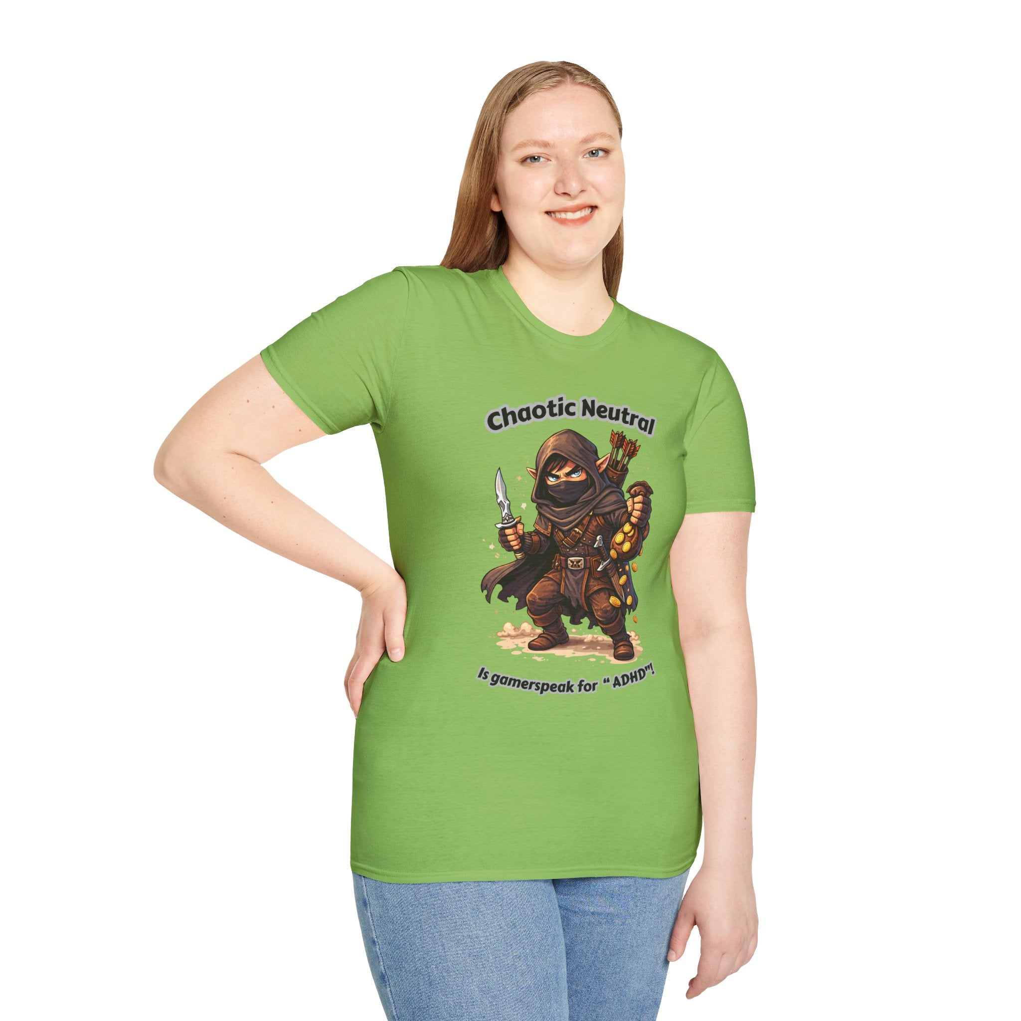 Chaotic Neutral Rogue T-Shirt - Gamerspeak for "ADHD" Graphic Tee