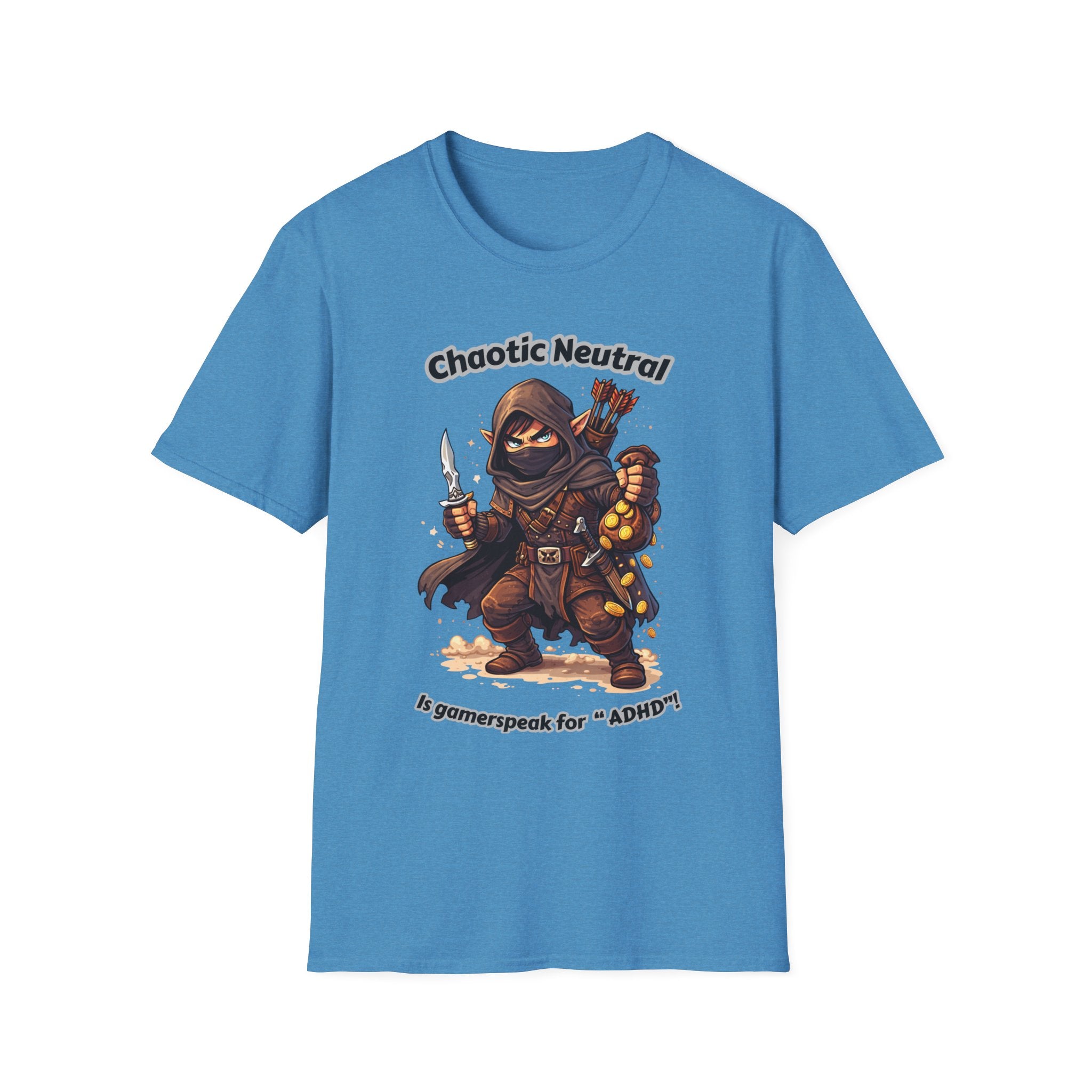 Chaotic Neutral Rogue T-Shirt - Gamerspeak for "ADHD" Graphic Tee