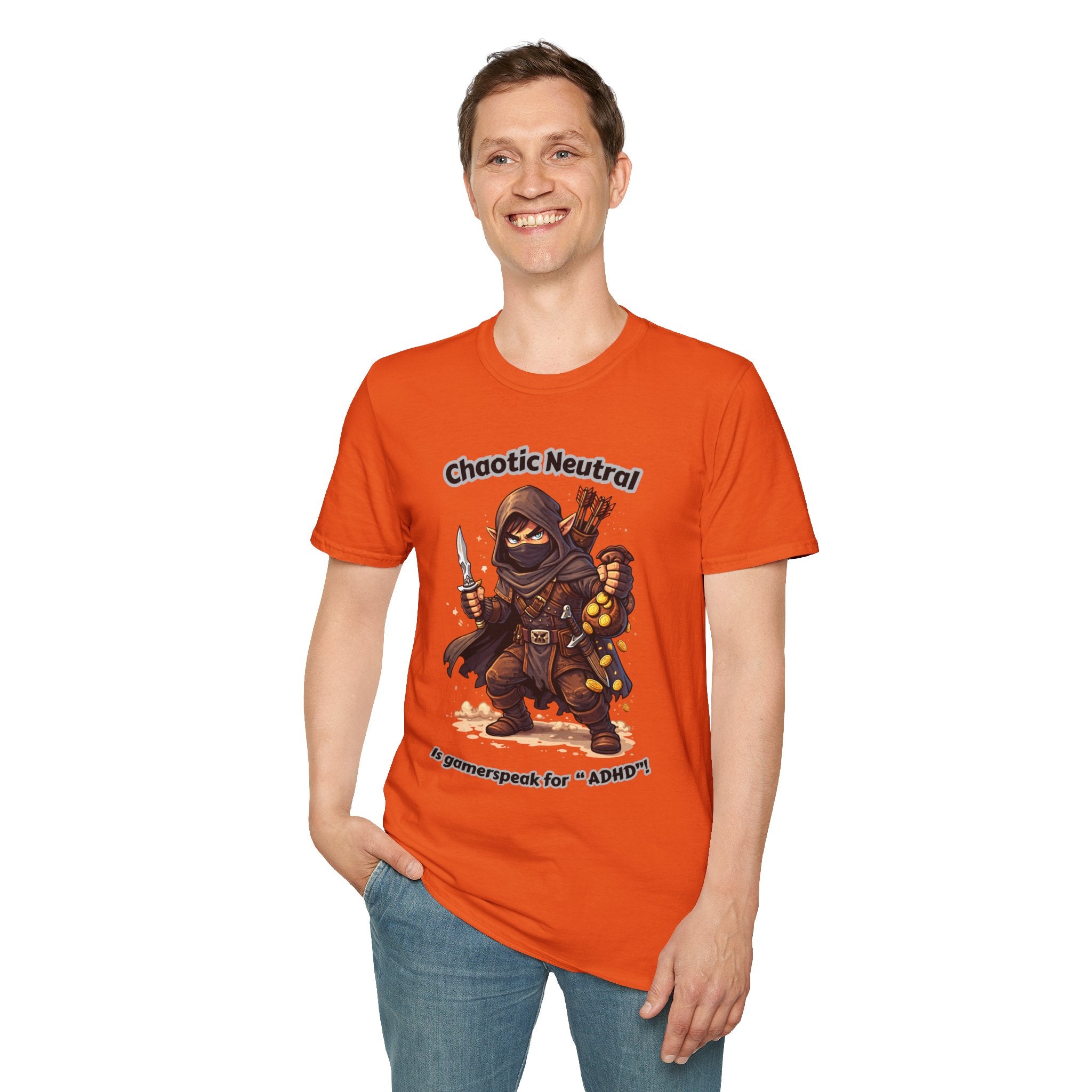 Chaotic Neutral Rogue T-Shirt - Gamerspeak for "ADHD" Graphic Tee