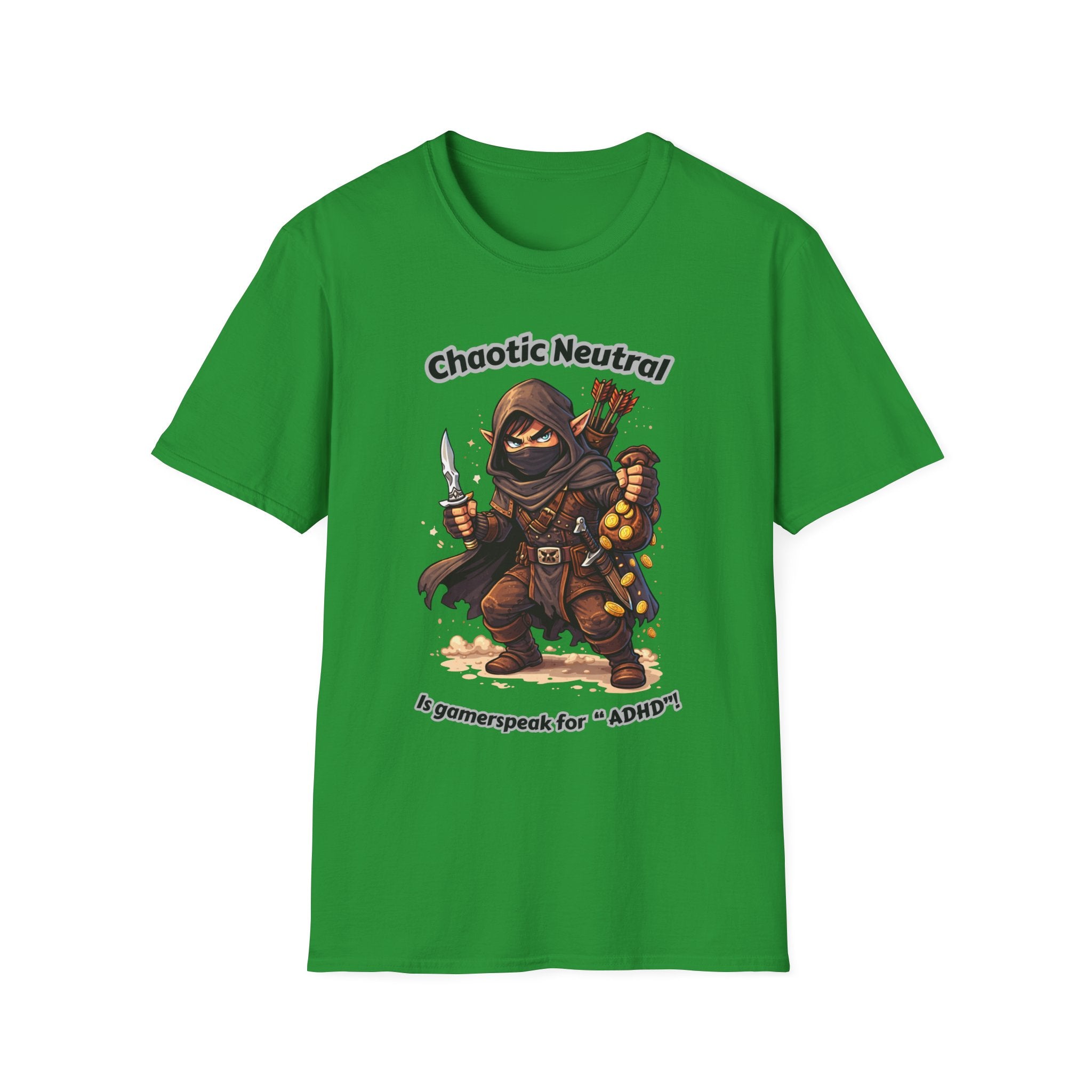 Chaotic Neutral Rogue T-Shirt - Gamerspeak for "ADHD" Graphic Tee