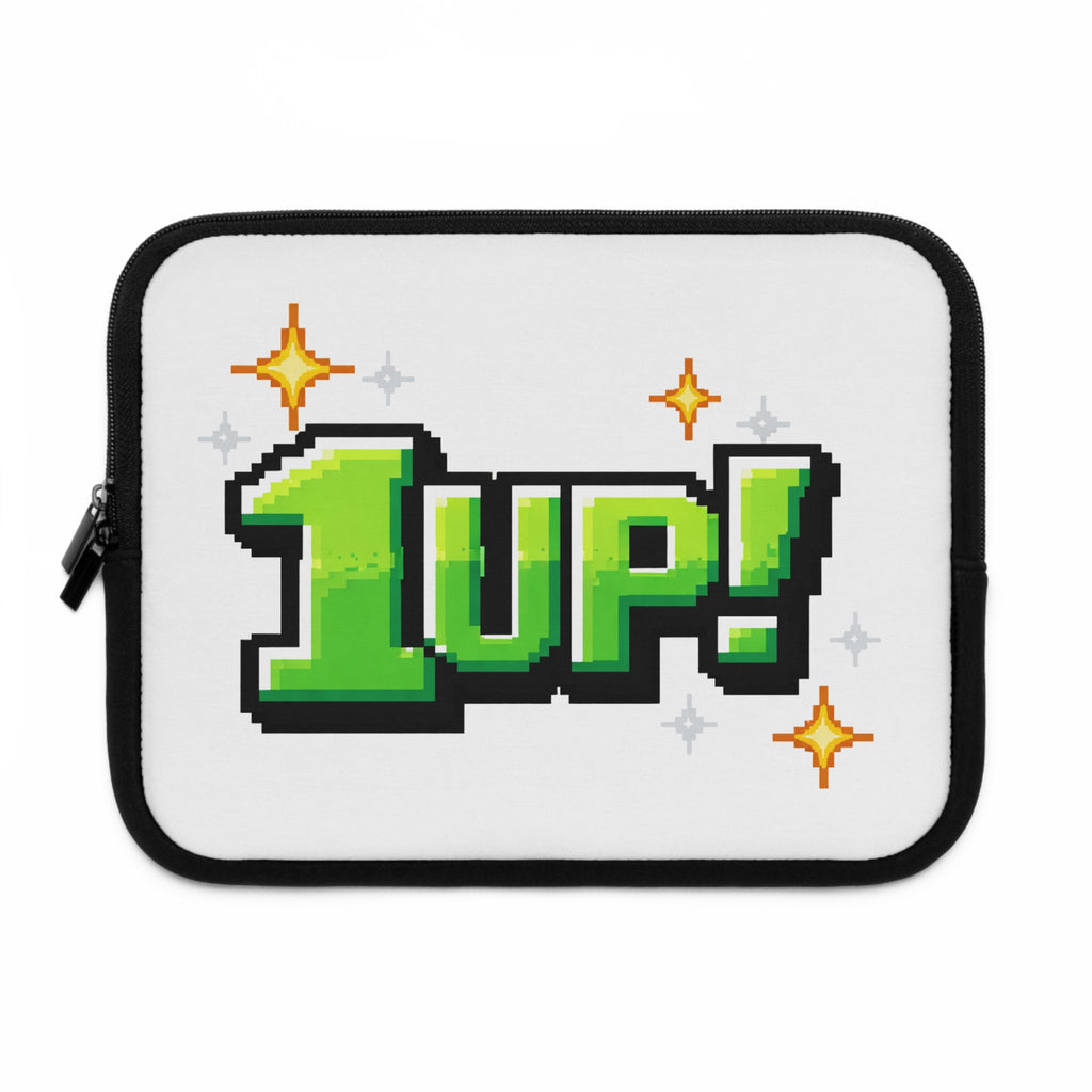 1UP Pixel Art Laptop Sleeve | Retro Gaming 8-Bit Design